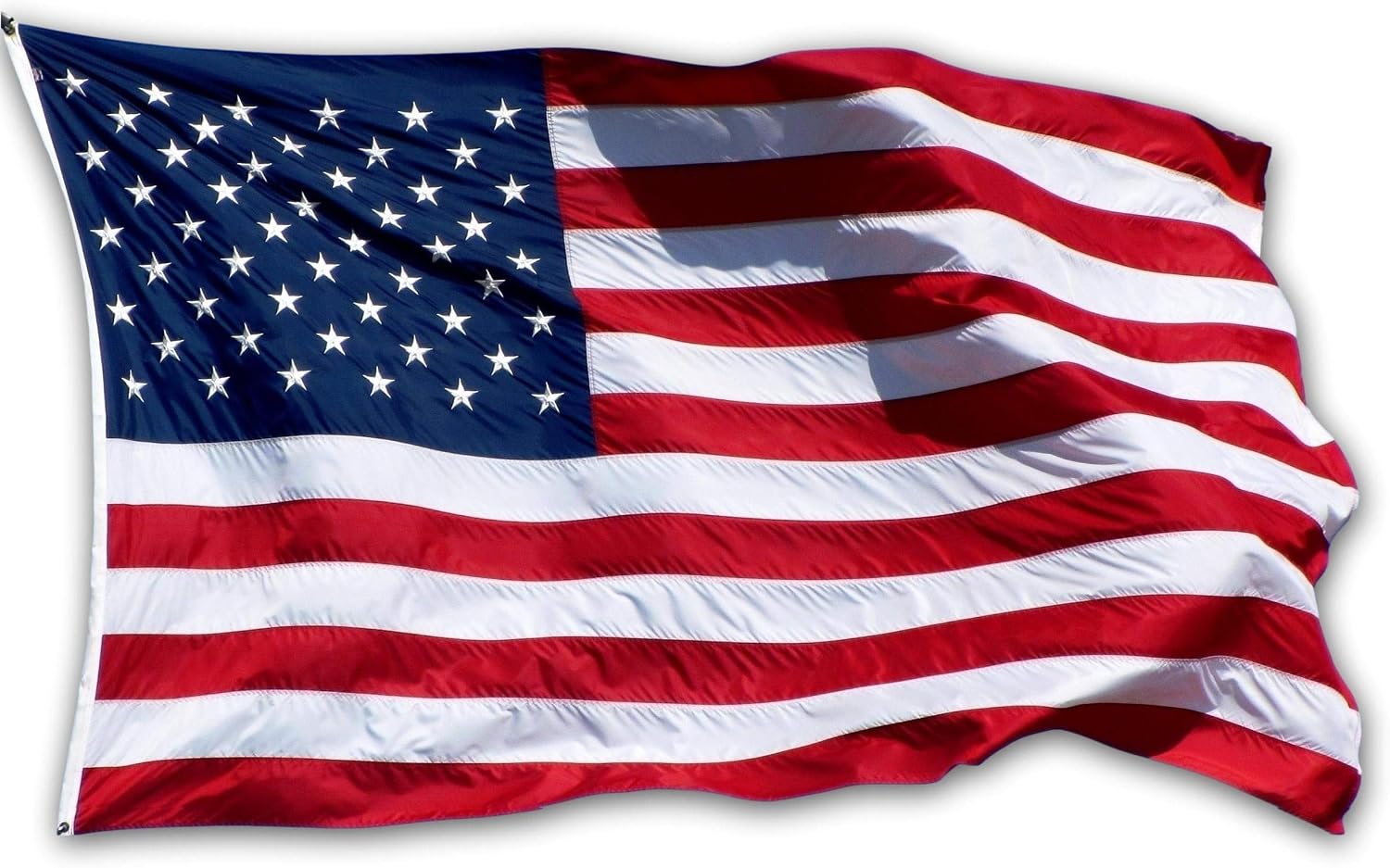 US Flag Factory - 6x10 FT US American Flag (Embroidered Stars, Sewn Stripes) Outdoor SolarMax Nylon Flag - Made in America - Premium Quality (6x10 FT)