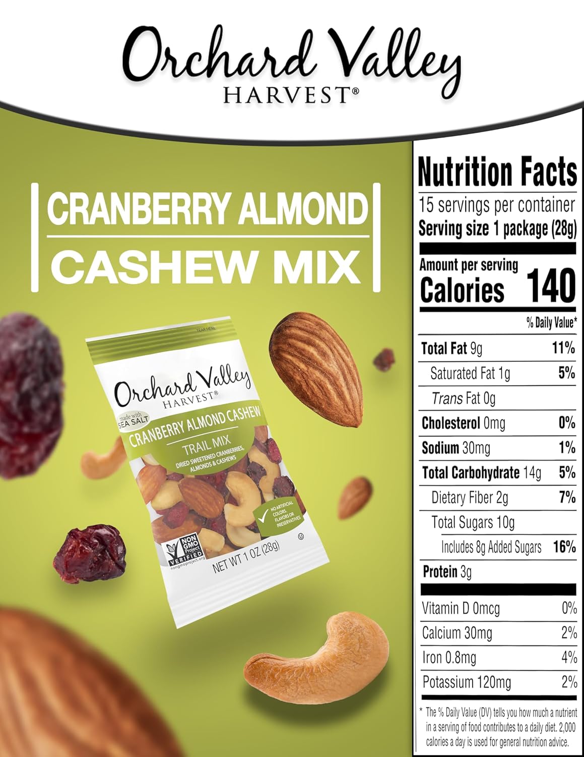 Orchard Valley Harvest Choc Nut Mix Multipack, 1 oz, Pack of 8 | Dark Chocolate Raisins, Almonds & Peanuts, Gluten Free, Stand Up Bag, Non-GMO, 4g Plant Protein, On-The-Go Snack