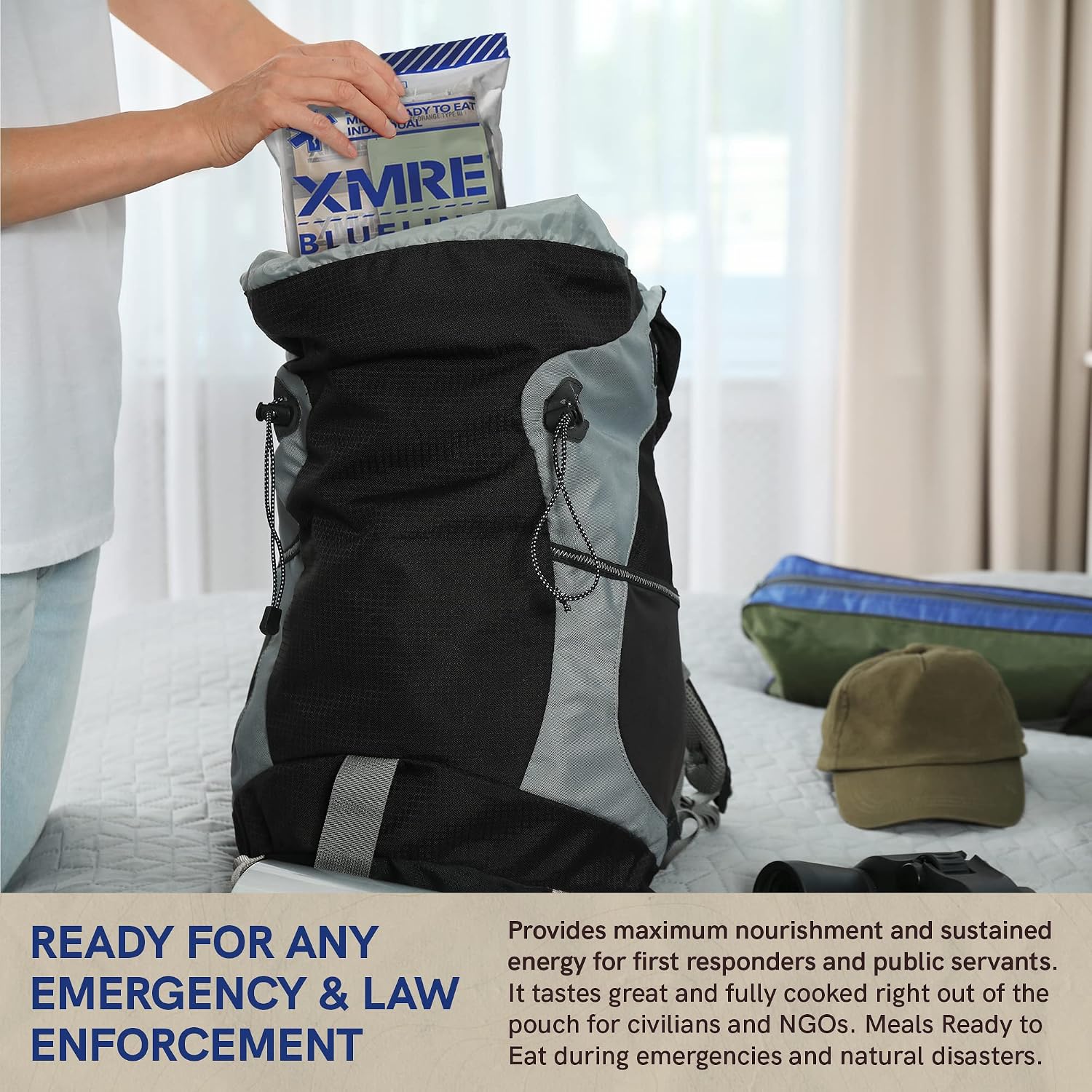 XMRE Blue Line MRE Meals Military 2022 Bulk | Military Grade MREs | For Survival Kits & Hurricane Preparedness Items | Emergency Food Supplies