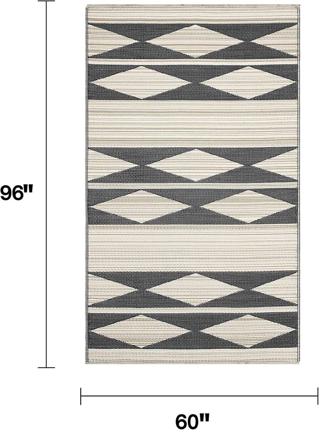 Fab Habitat Outdoor Rug - Waterproof, Fade Resistant, Crease-Free - Premium Recycled Plastic - Geo Tribal - Porch, Deck, Balcony, Mudroom