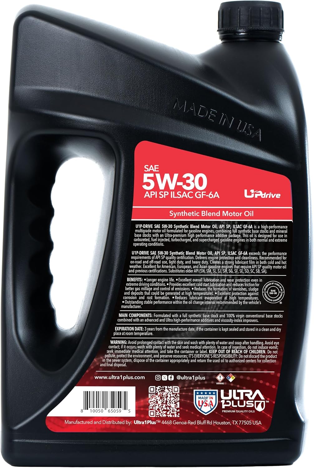 SAE 5W-30 Synthetic Blend Motor Oil API SP ILSAC GF-6A 1 Gallon