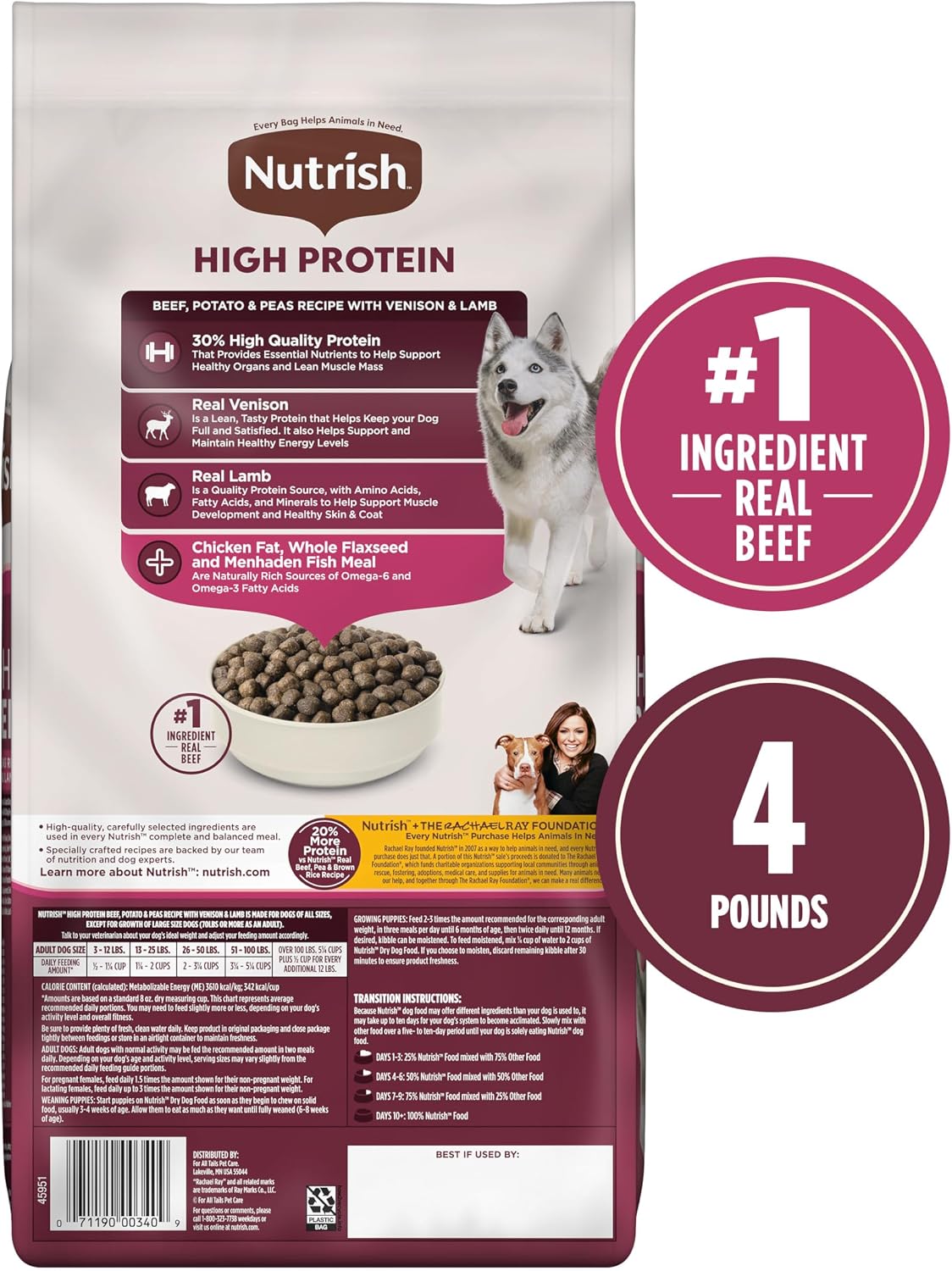 Nutrish High Protein Dry Dog Food, 23 lb. Bag (Rachael Ray)