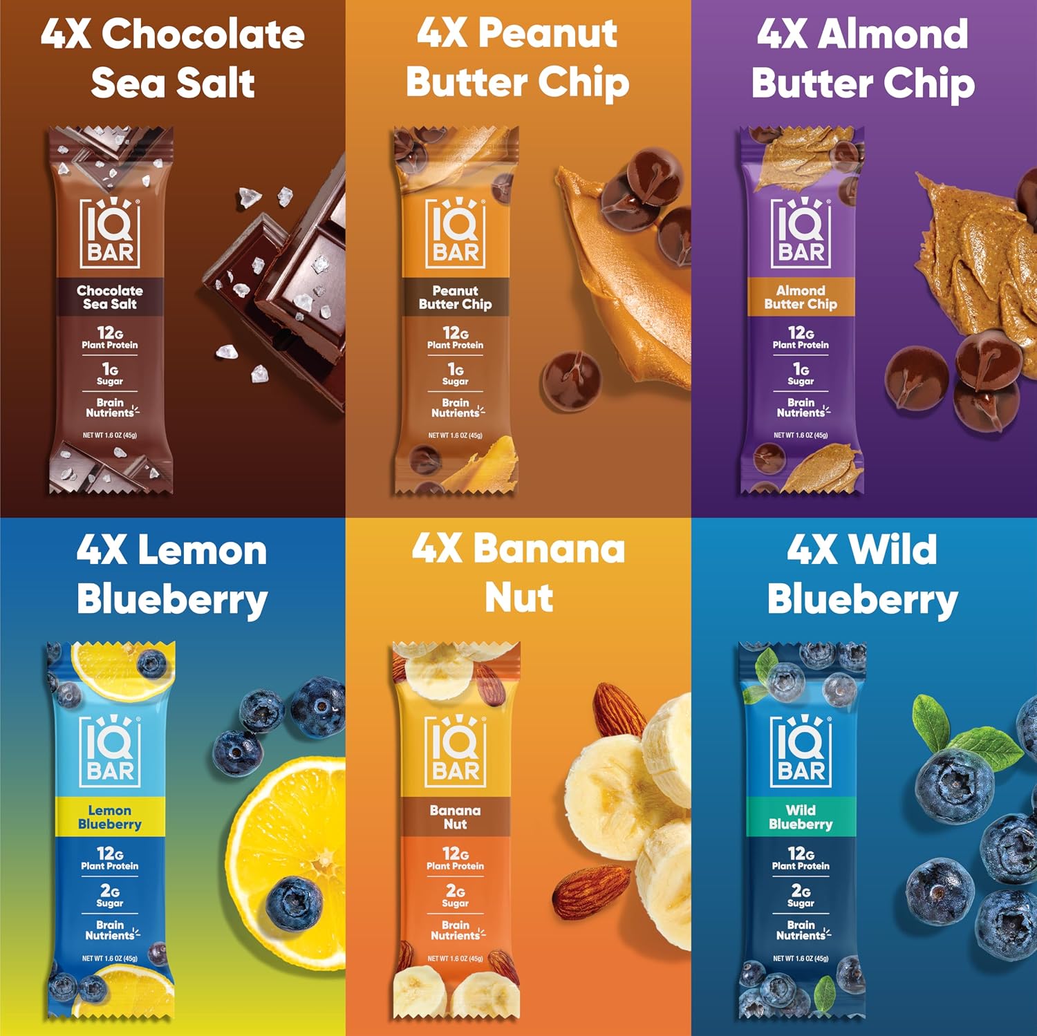 IQBAR Clean Protein Bars, Low Sugar Keto, Banana Nut 12-Count