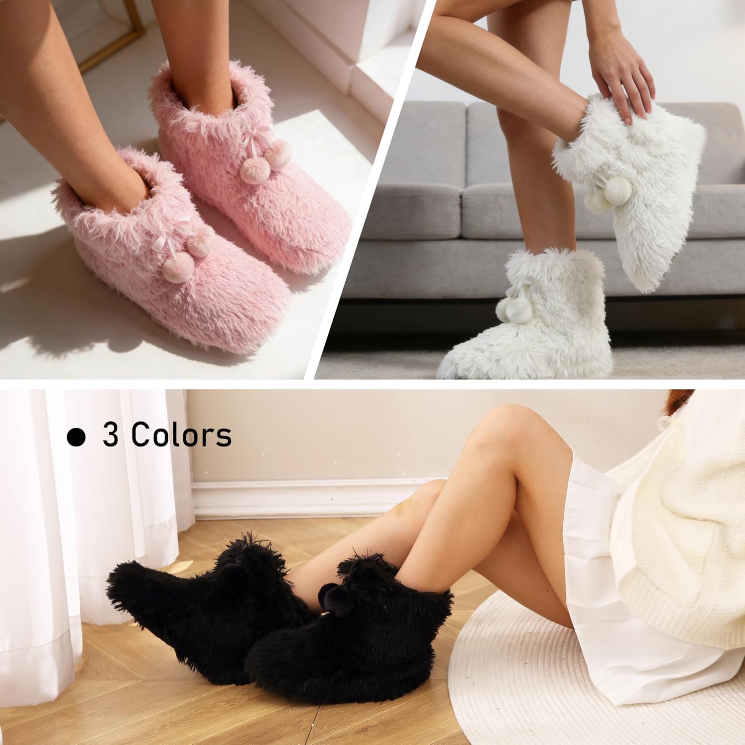 Home Slipper Women's Soft Fleece Plush Warm Indoor House Slipper Boots Shoes