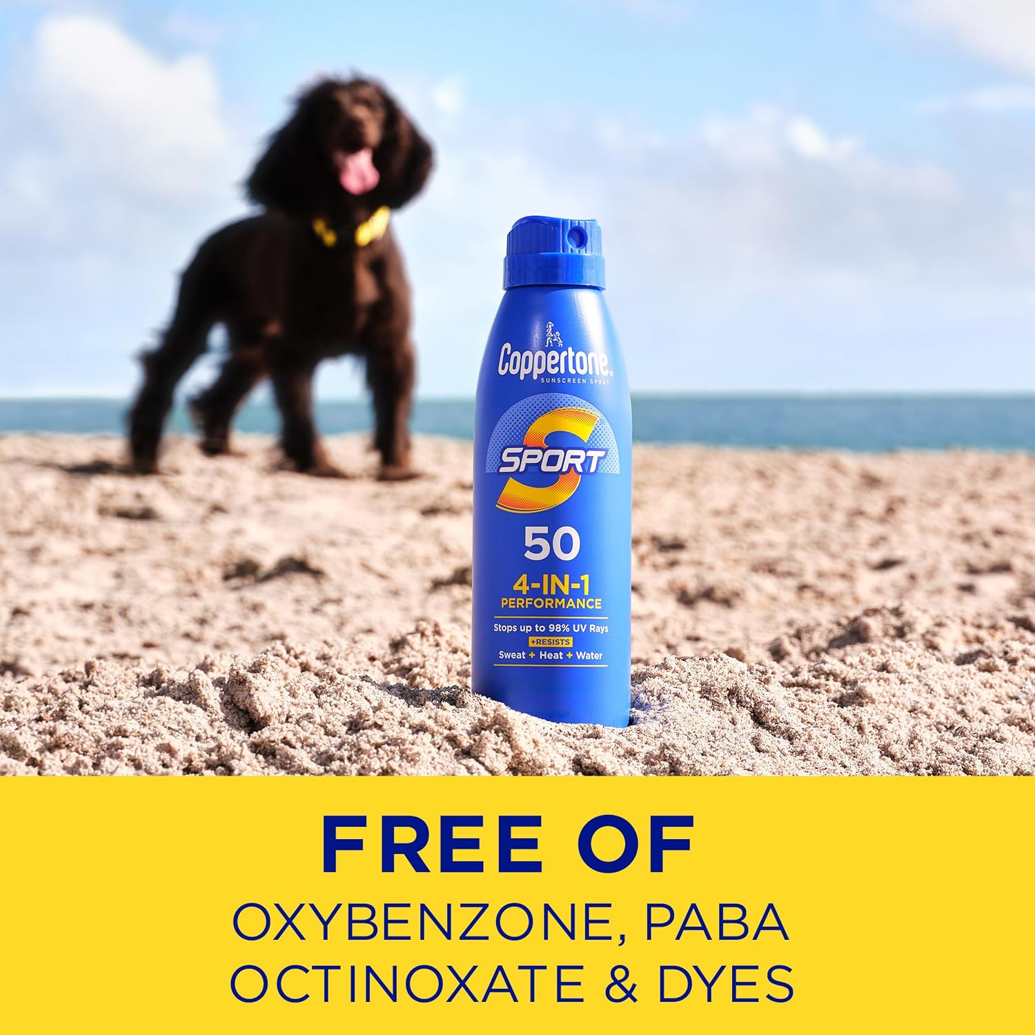 Coppertone SPORT Sunscreen Spray SPF 30, Value Pack, 2 x 5.5 FL OZ | Spray Sunscreen Broad Spectrum SPF 30, Sweat, Heat and Water Resistant, PABA, Oxybenzone, Octinoxate, Paraben and Dye Free