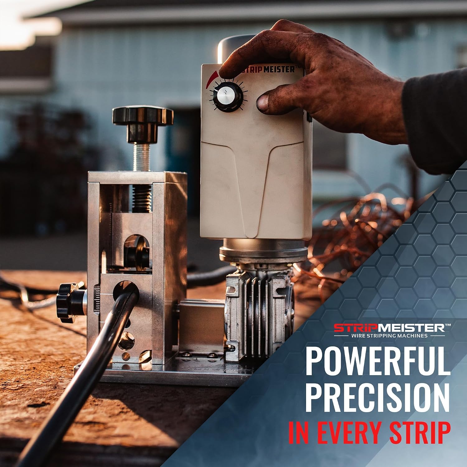 StripMeister E350x Electric Automatic Wire Stripping Machine – Wire Size Up To Ø1", Jam-Free