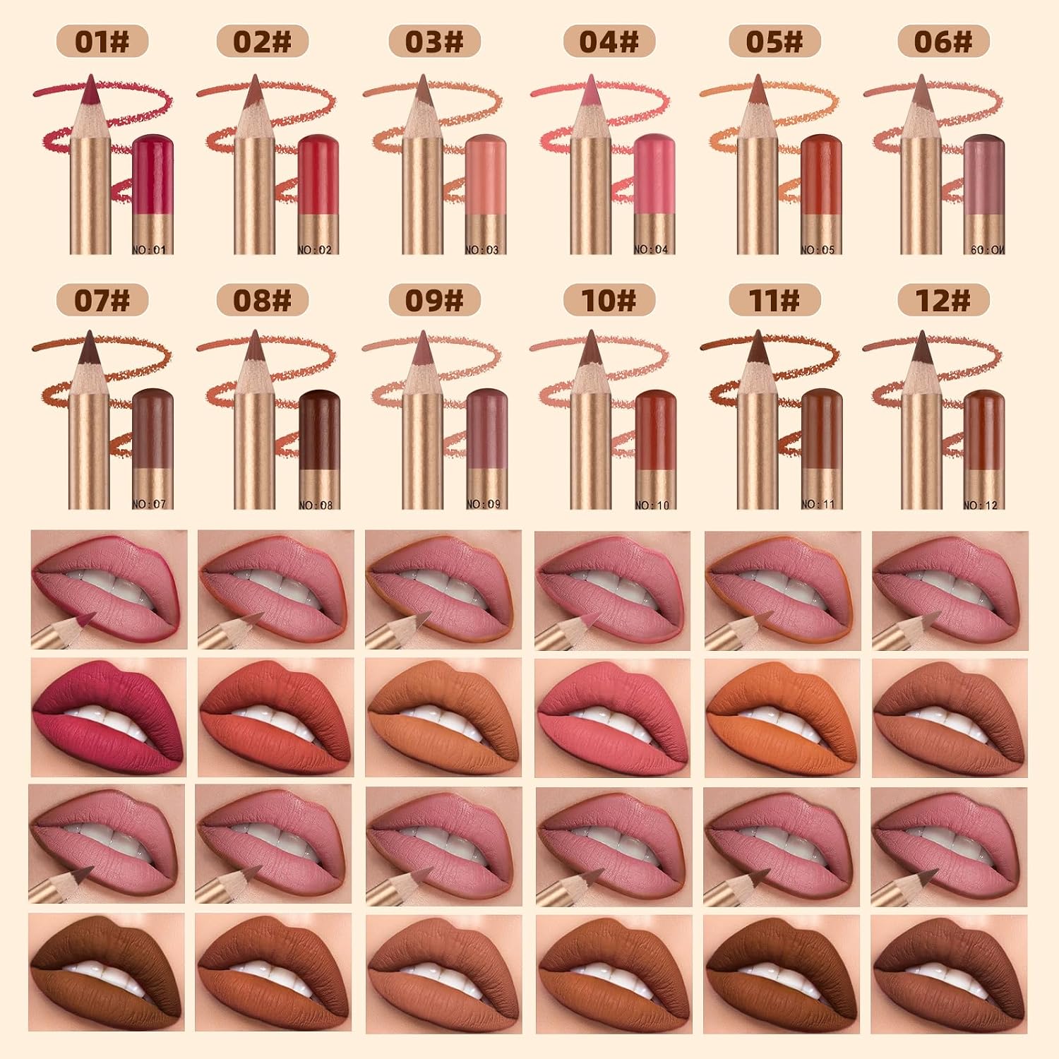 QiBest 7Pcs Matte Liquid Lipstick + 1Pcs Lip Plumper Makeup Set Kit, Pigmented Long Lasting Lip Gloss Set