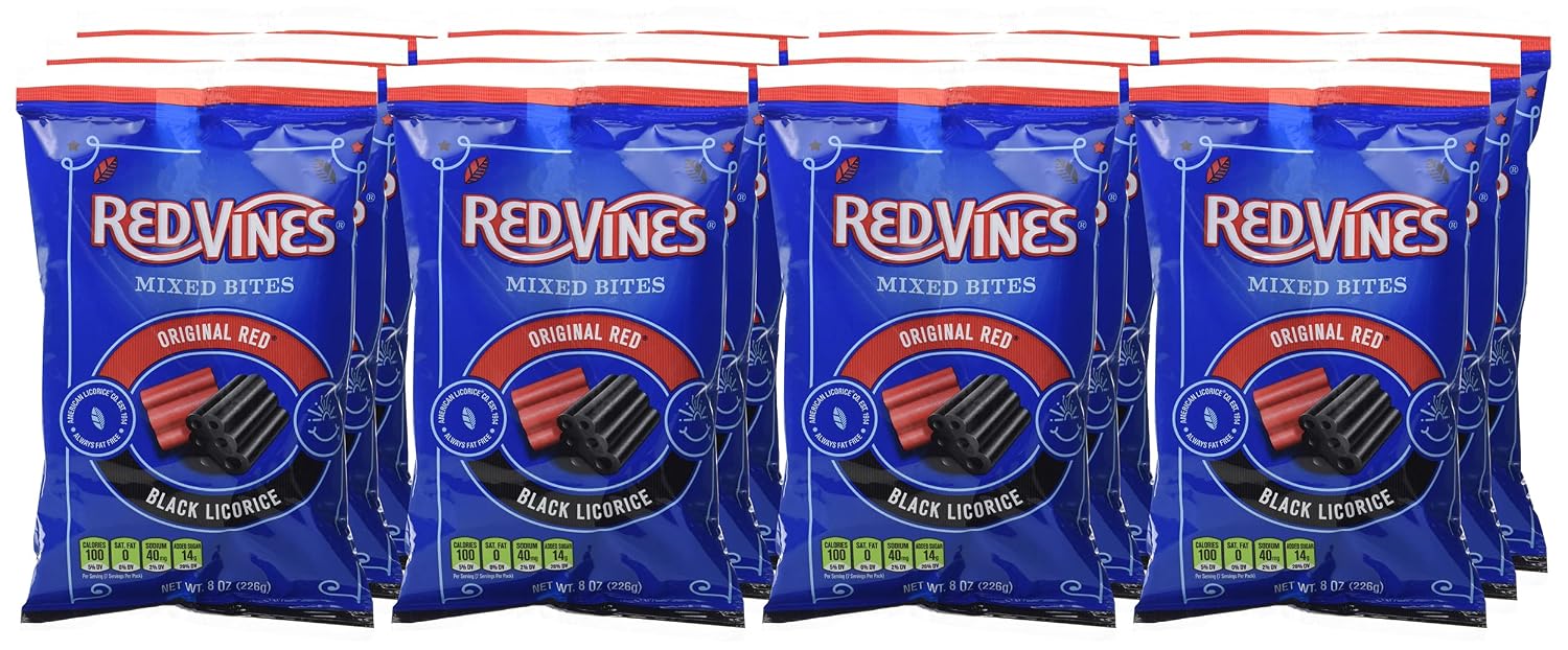 Red Vines Licorice Twists, Original Red Flavor, Soft & Chewy Candy, 4 Ounce (Pack of 24)