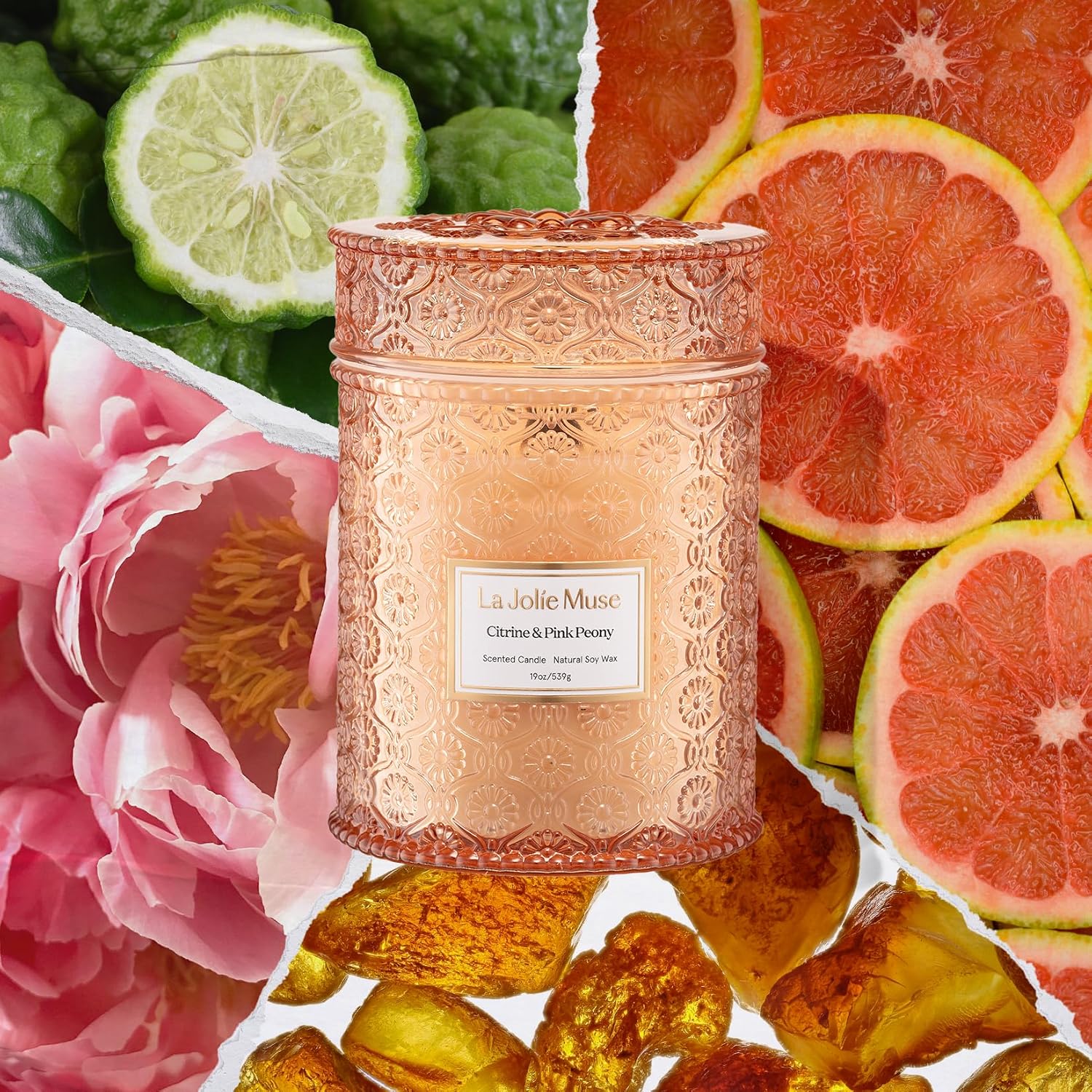 LA JOLIE MUSE Starlit Fir Pine Scented Candles for Home,19 oz Natural Soy