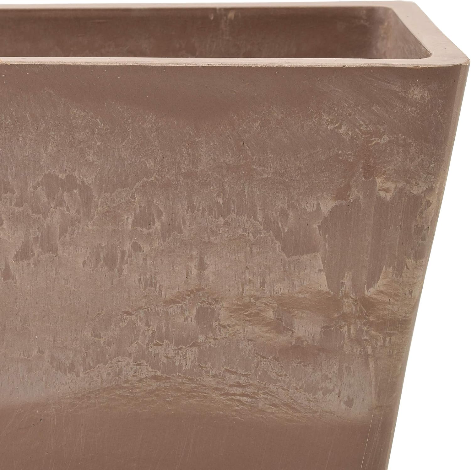 Arcadia Garden Products PSW U45CT Plastic/Stone/Wood Composite Simplicity Window Box, No Drainage Hole (Drillable), 17.5" x 7" x 6", Cement Color