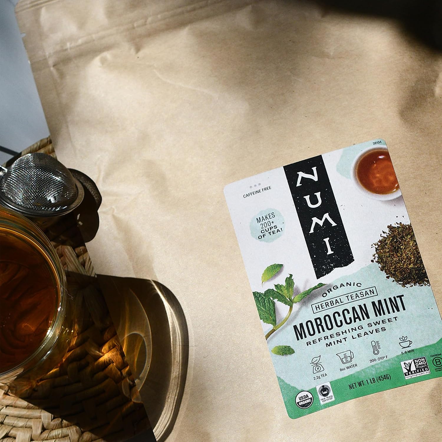 Numi Organic Gunpowder Green Tea – 54 Green Tea Bags – Bold, Smooth Flavor, Packed with Antioxidants, Naturally Energizing, Microplastic-Free Tea Bags