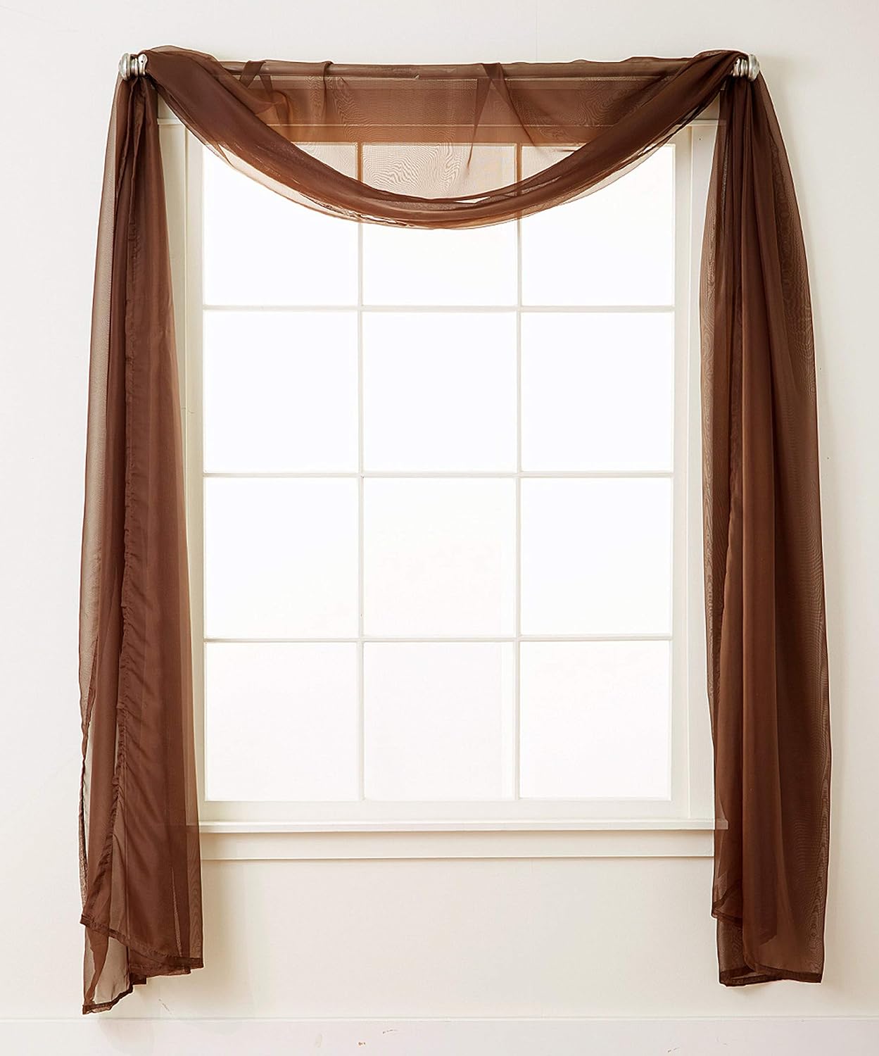 Elegant Comfort Luxury Sheer Curtains, Window Treatment Curtain Panels with Rod Pocket for Kitchen, Bedroom and Living Room (55 x 216-inches Long)