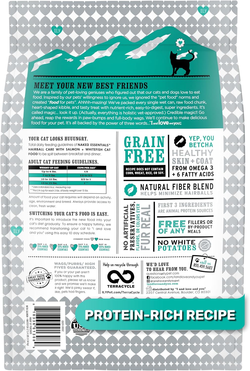 I and love and you Naked Essentials Dry Cat Food - Salmon + Trout - Grain Free, Real Meat, No Fillers, Prebiotics + Probiotics, 3.4lb Bag