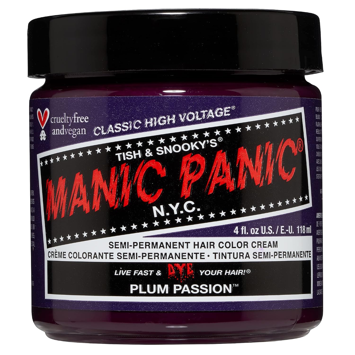 MANIC PANIC Classic Cotton Candy Pink Semi Permanent Hair Color - Bright Pink Hair Dye for Women & Men That Lasts 4-6 Weeks - Vegan, Ammonia & Cruelty-Free - Create & Mix Custom Shades (4oz / 2pk)