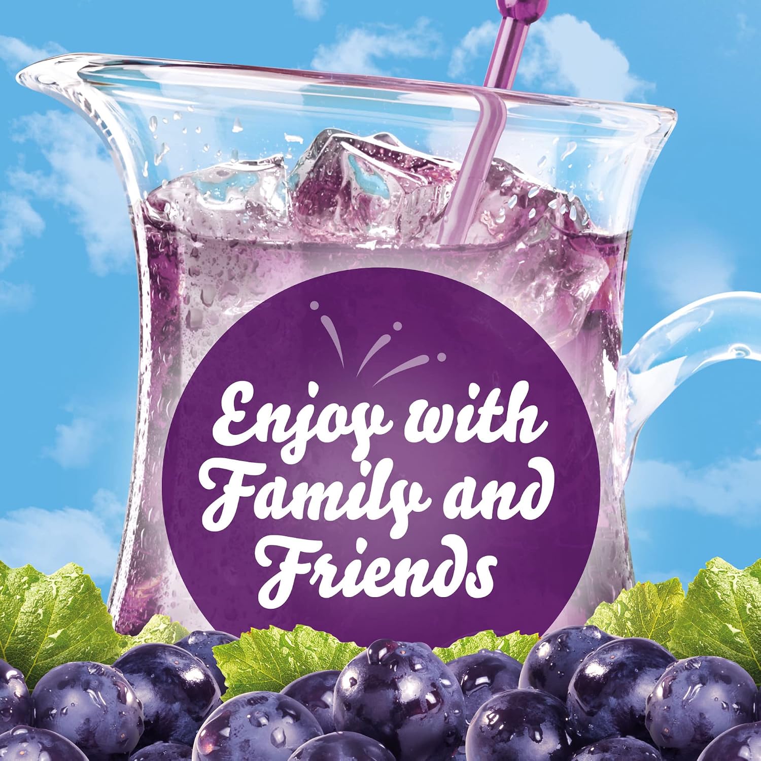 Crystal Light Drink Mix, 6 Pitcher Packets Concord Grape , 2.01 oz | for Flavorful Hydration and Shareable Refreshment Zero Sugar, Low Calorie No Caffeine