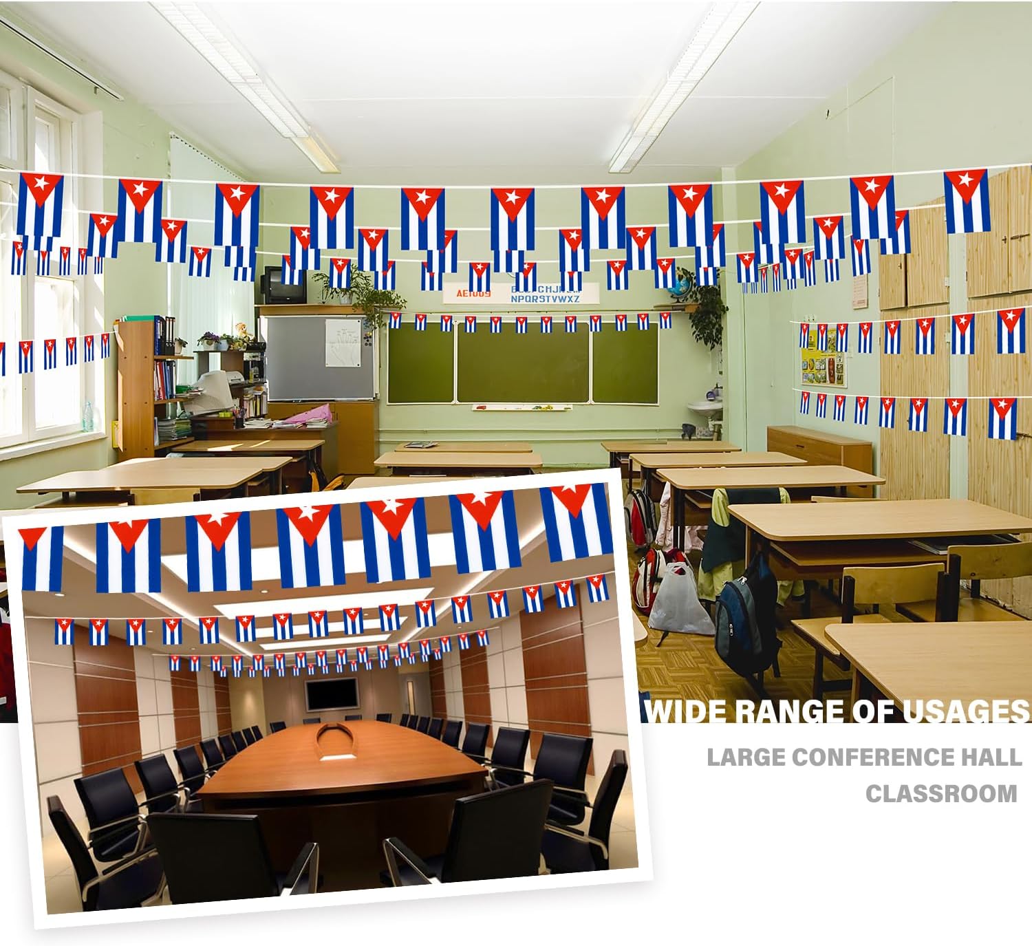 Nicaragua String Flag Pennant Banner, Small Mini Nicaraguan Flags Bunting Banner, National Country Decoration for School, Party, Sports Events, Patriotic Festival, 33 Feet 30 Flags
