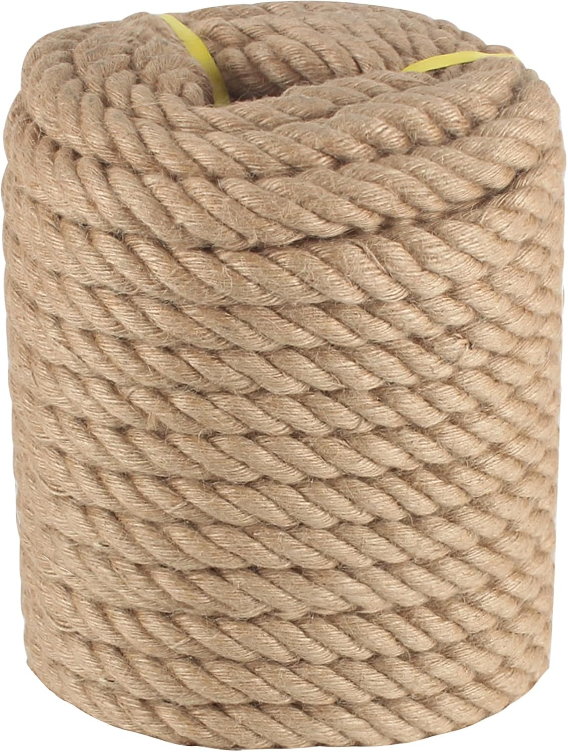 Jute Rope 1 in x 100 ft Thick Twisted Manila Ropes Natural Hemp Rope for Swing Bed, Railing, Crafts, Docks, Tug of War, Decorating, Nautical, Landscaping, Hammock