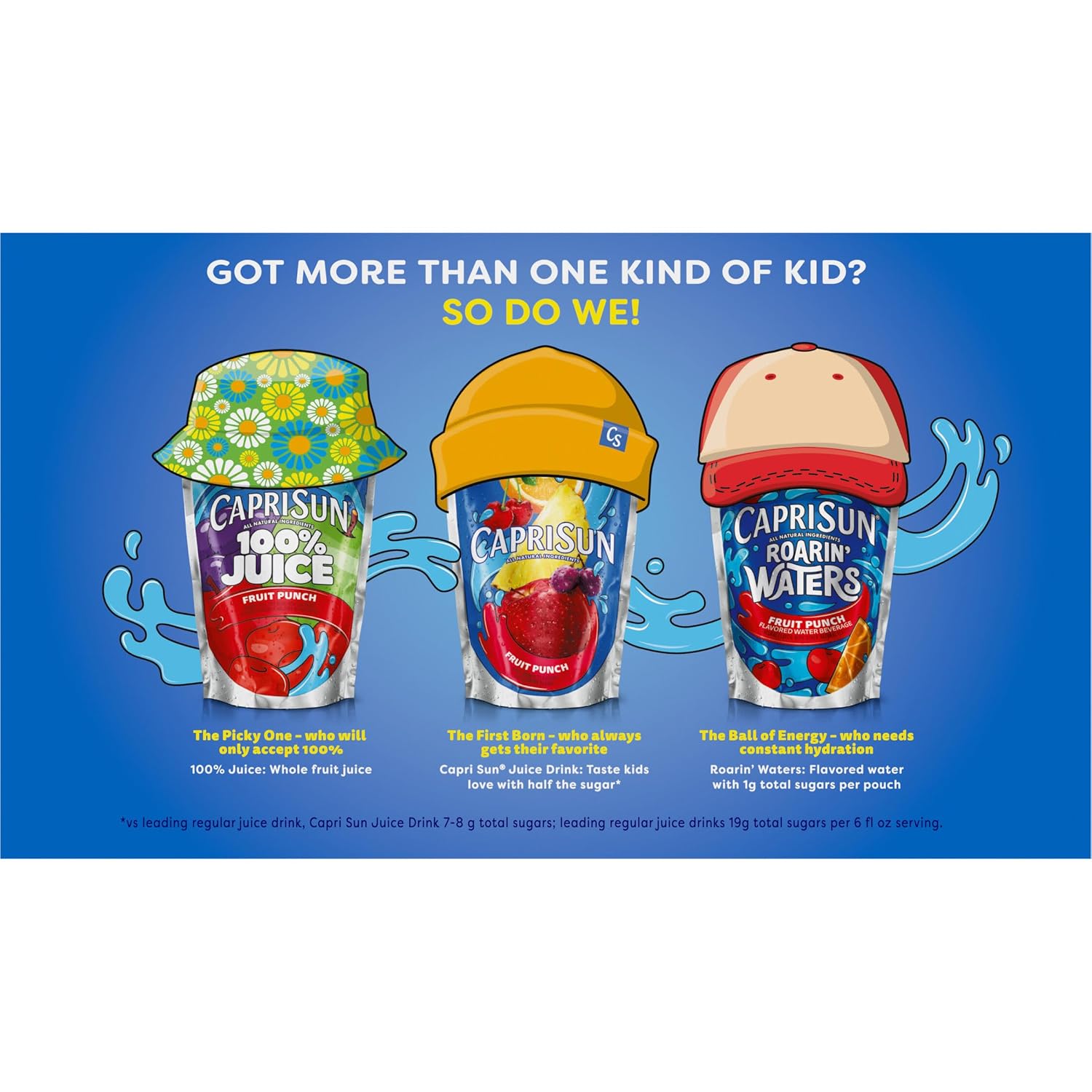 Capri Sun 100% Juice from Concentrate, 10 Pouches Apple Juice, 6 fl oz | for School Lunches and On-the-Go Hydration, All Natural Ingredients, No Artificial Colors, Flavors Or Preservatives