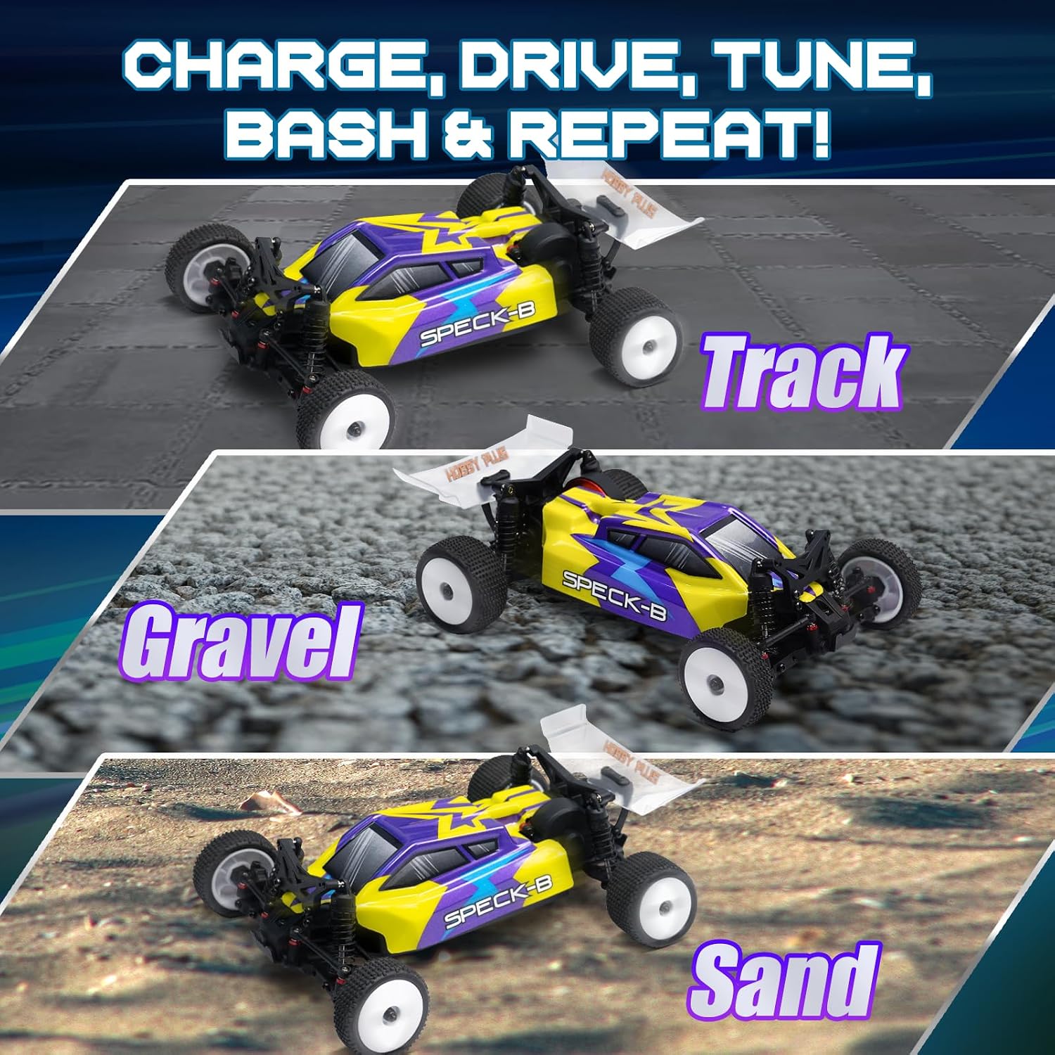HOBBYPLUS Speck B Elite Brushless 1/24 2WD Mini RC Car - RTR RC Buggy, Fast Mini Racing Buggy – Remote Control Car Racing Vehicles (Razor Magenta)