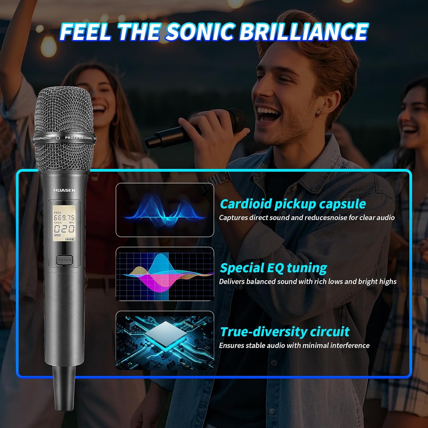 Inandonkod Karaoke Machine KV-V5 Max New Chinese Karaoke Player, with Reverb Wireless Microphone