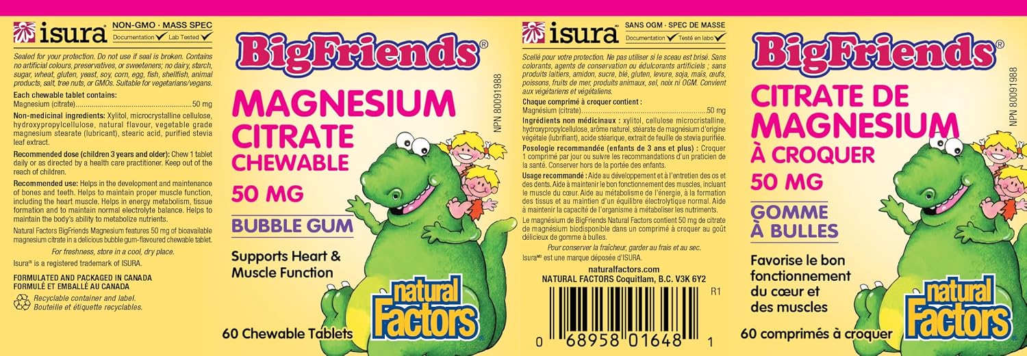 Natural Factors, Magnesium Citrate 150 mg, Muscle and Heart Health Formula, 180 Capsules
