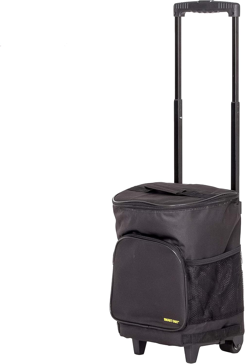 Ultra Compact Cooler Smart Cart with Wheels - Collapsible Insulated Cooler Bag - Foldable Travel Cooler 36 Cans - Leak Proof Trolley - Black