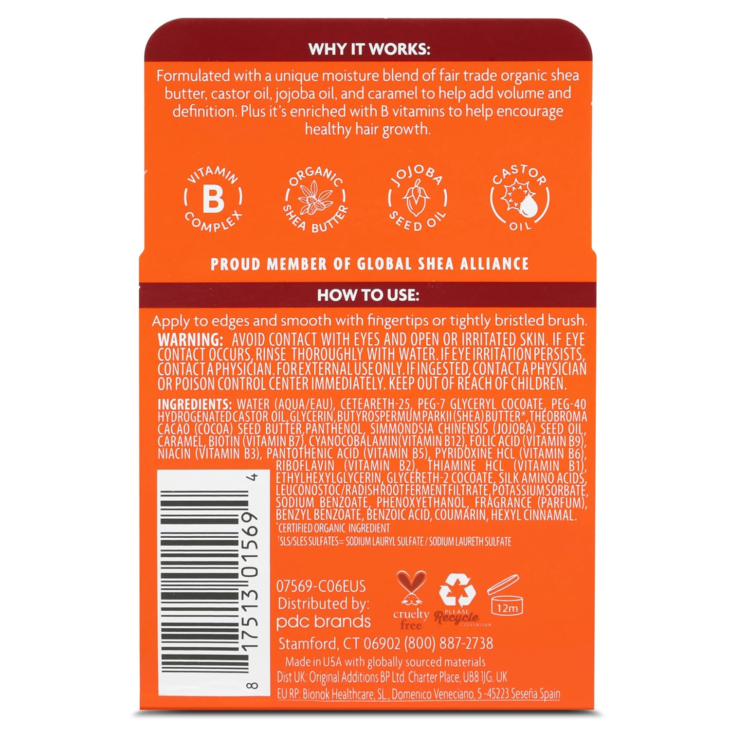 Cantu Natural Hair Styling Gel Stay Extreme Hold Tube, 8 Oz