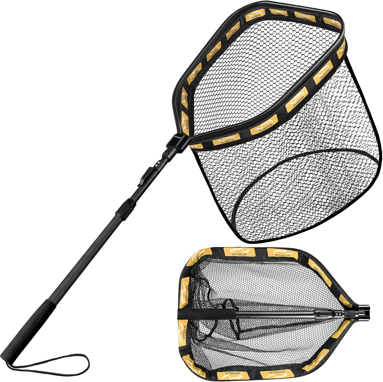 PLUSINNO Floating Fishing Net for Steelhead, Salmon, Fly, Kayak, Catfish, Bass, Trout Fishing