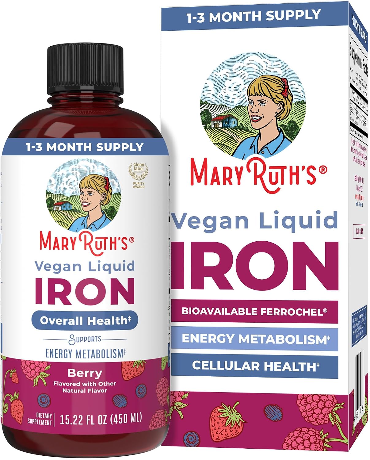 MaryRuth's Liquid Iron Supplement for Women Men & Kids, 15.22 Fl Oz, Vegan