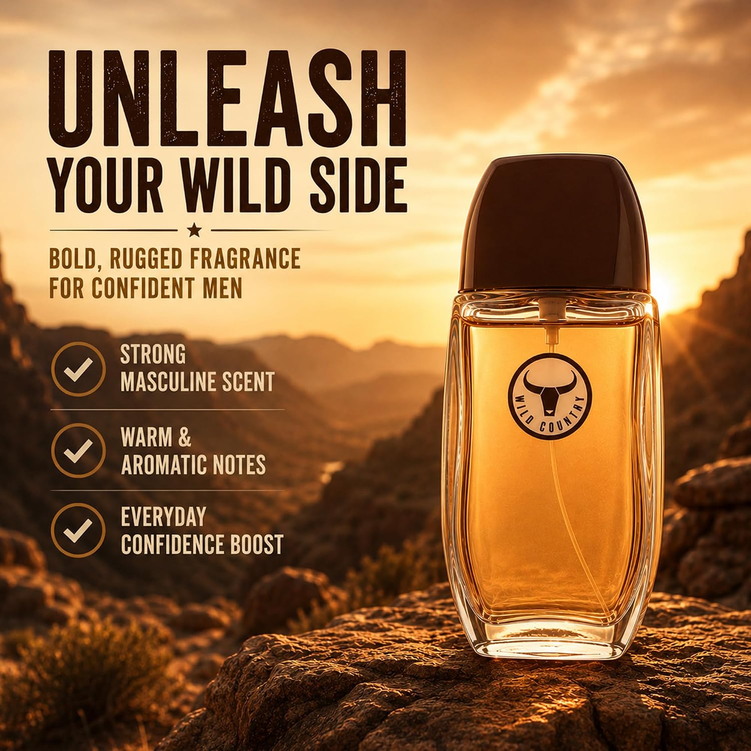 AVON Wild Country Cologne for Men - 3 oz | Long-Lasting Mens Cologne Spray with Lavender & Sandalwood. Bold, Aromatic Men's fragrances & Versatile daily wear body spray