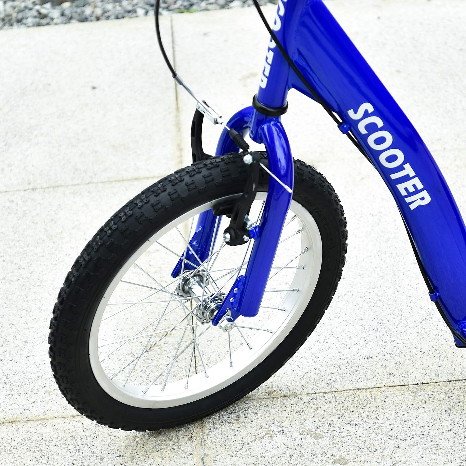 Aosom Youth Scooter Kids 5+ Adjustable Handlebar 16" Front 12" Rear