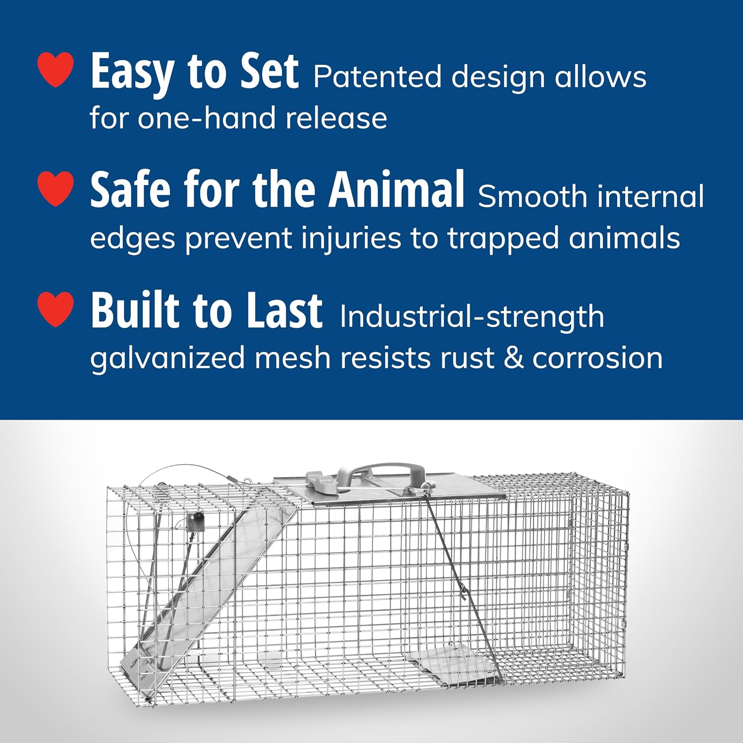 Havahart 1085 Large 1-Door Easy Set Humane Live Animal Trap for Armadillos, Cats, Groundhogs, Muskrats, Opossums, Raccoons