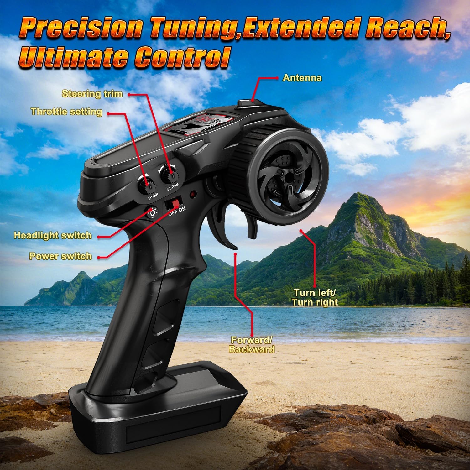 1:16 Scale All Terrain Fast RC Cars for Adults 40KPH, 4WD Electric Off-Road Remote Control Monster Truck with Metal Chassis, 2.4Ghz High Speed Car, Waterproof RC Truck with 2 Batteries for Boys & Kids