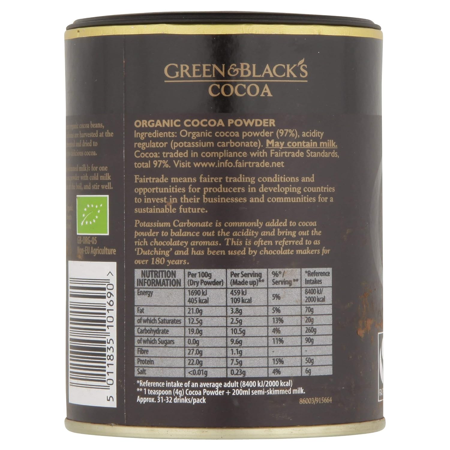 GREEN & BLACKS Organic Cocoa Powder, 125 GR