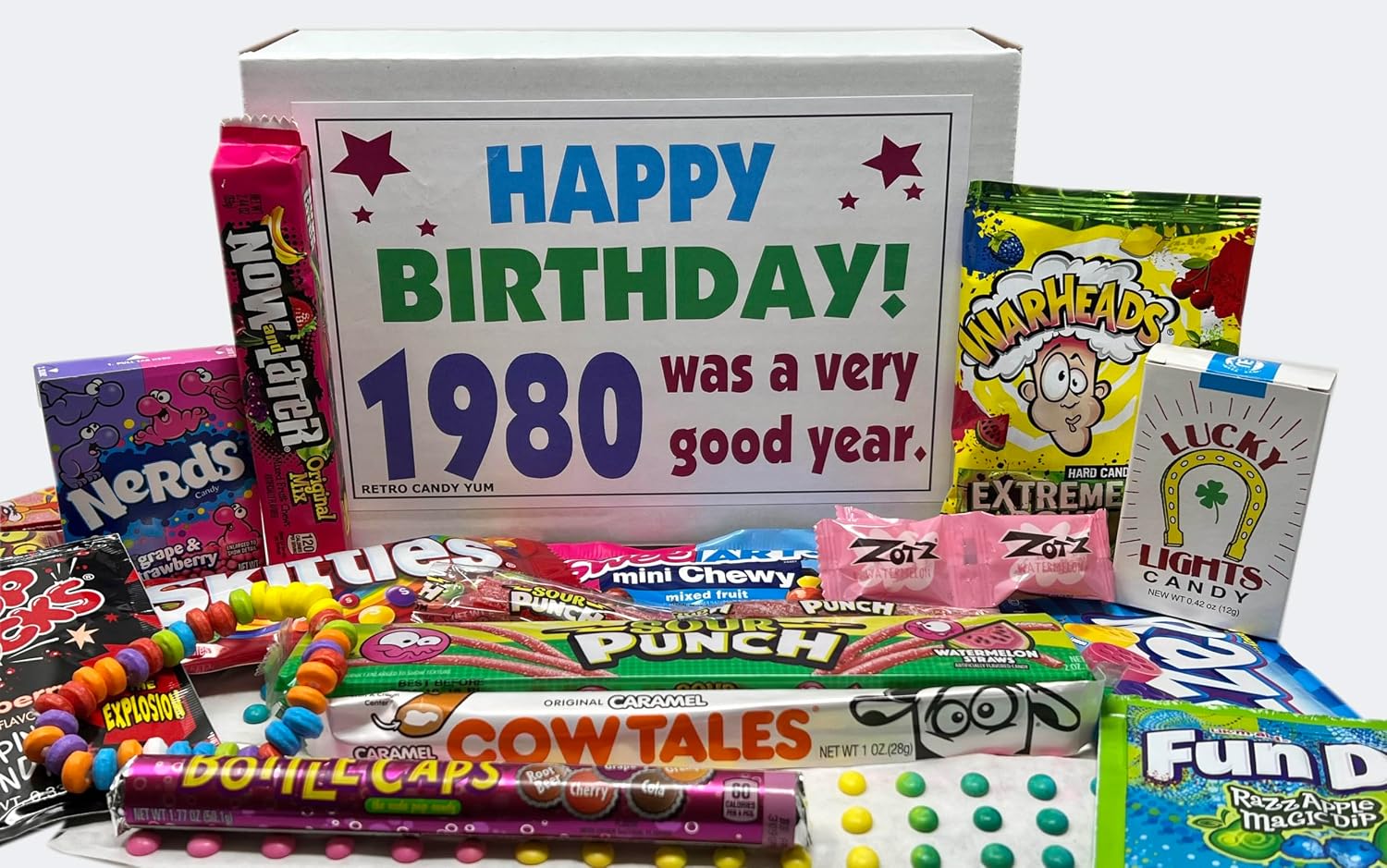 1980 Retro Candy Box, 80s Assortment 46th Birthday Gift for Men & Women