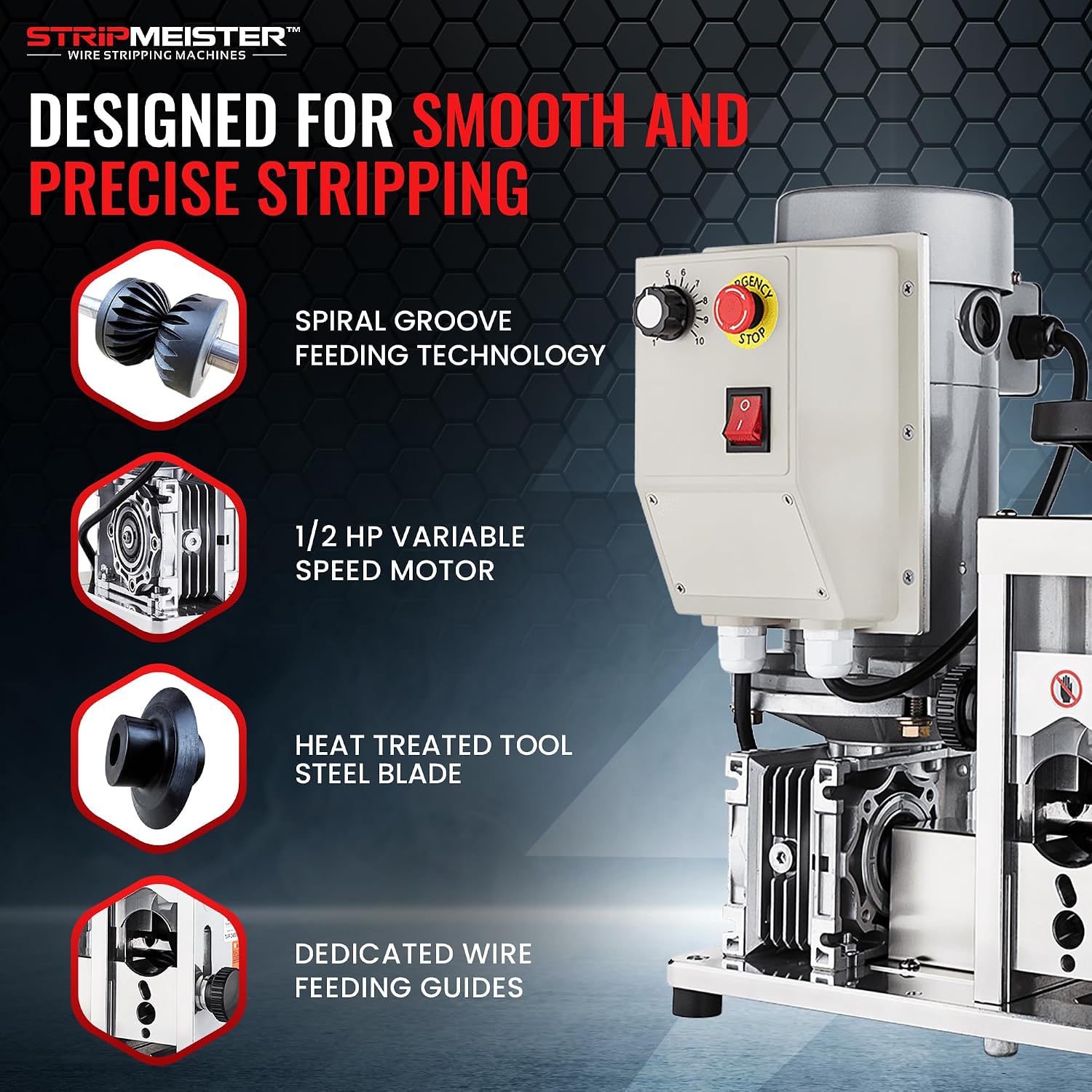Automatic Wire Stripping Machine – StripMeister E1000 Electric Heavy‑Duty Wire Stripper for Copper & Aluminum Cables up to 1‑3/4”