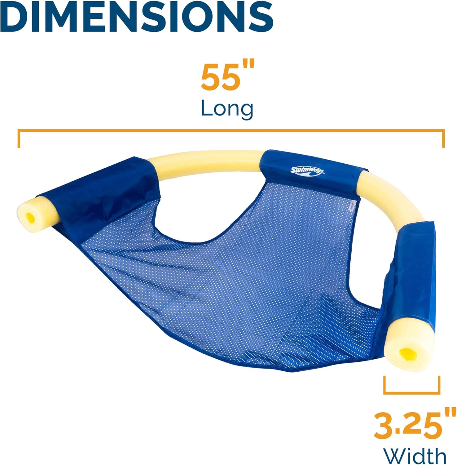 SwimWays Mesh Floating Pool Chair Noodle Slings (4 Pack), Swimming Pool Accessories & Water Toys, Pool Noodle Not Included