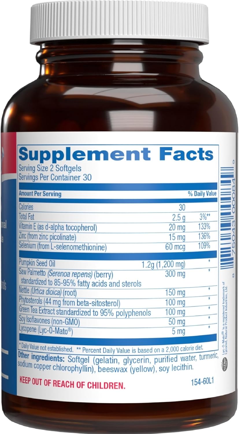 Prostana Prostate Health Supplement for Men - Clinical Formula Herbal Complex with Beta Sitosterol Saw Palmetto and Pumpkin Seed Oil for Prostate