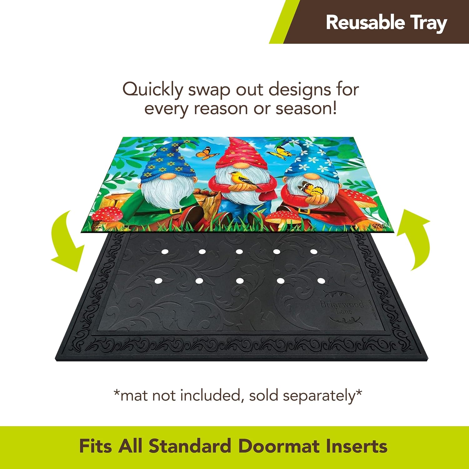 Briarwood Lane Outdoor Rubber Doormat Tray Floral Design