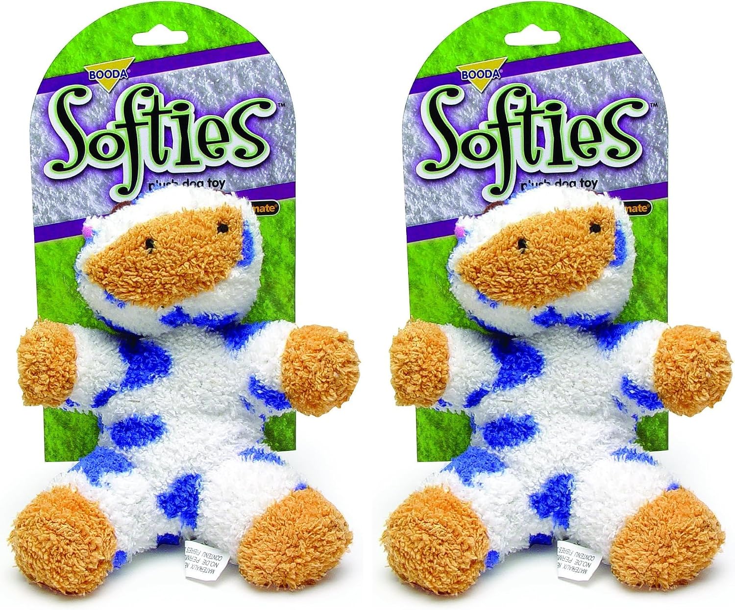 Petmate Softies Cow Toy for Dog, Medium