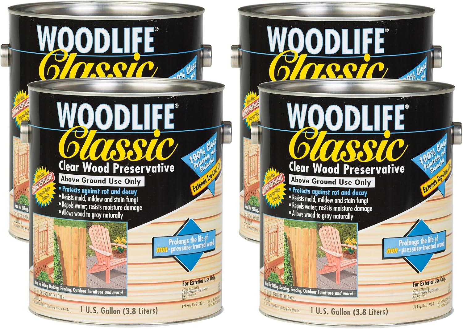 Rust-Oleum WOODLIFE 902 Wolman Classic Clear Wood Preservative-Above Ground, Quart, 0.95 Liters | Protects Against Rot & Decay, Above Ground Wood Protection, Clear Preservative Formula, Quart
