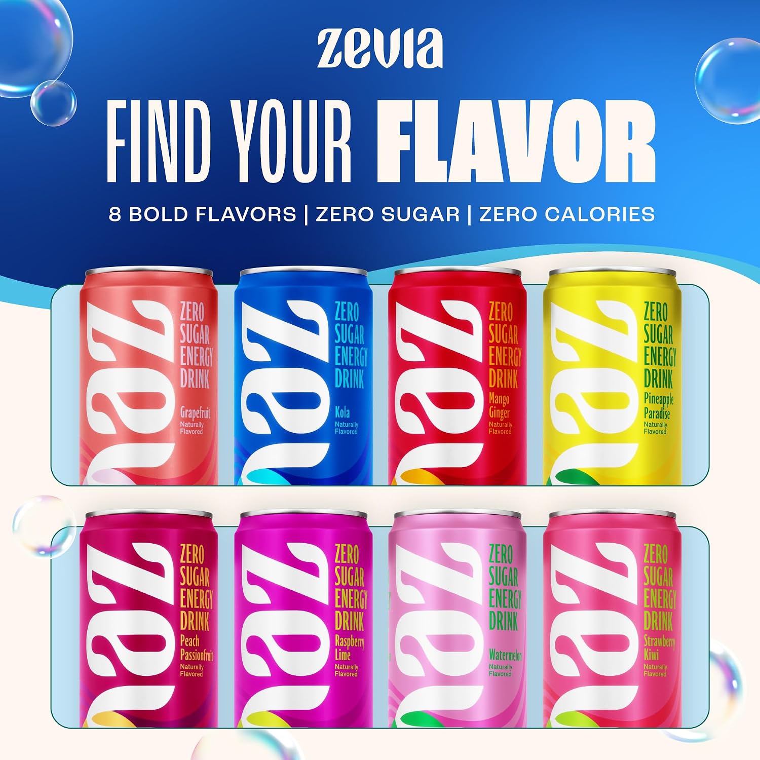 Zevia Zero Sugar Energy Drink, Raspberry Lime, 12 oz Cans (12-Pack) – Naturally Sweetened, Zero Calorie Sugar Free Energy - Non-GMO Project Verified, Gluten-Free, Vegan