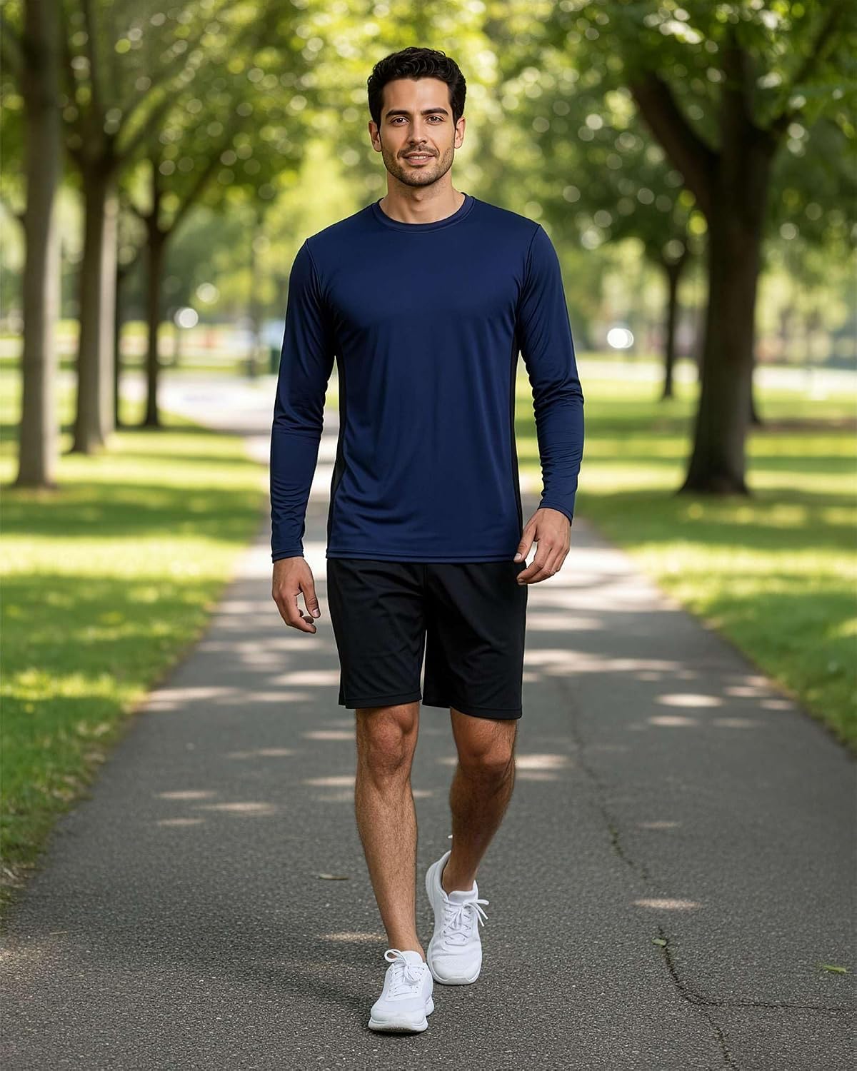 4 Pack Men's Dry Fit Long Sleeve Workout Shirts Gym Athletic Tee Fishing