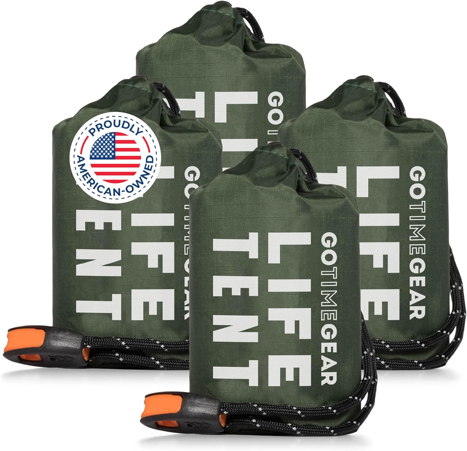 Survival Life Tent • 2 Person Mylar Emergency Shelter Tube Tent + Paracord • All-Weather Protection for Camping, Hiking, & Survival Kits • Includes Emergency Whistle