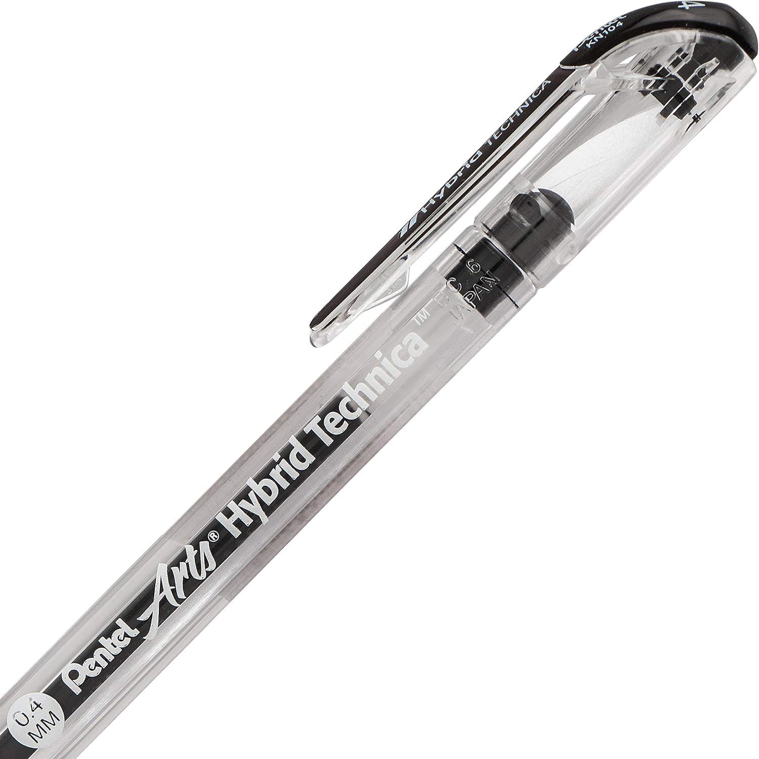Pentel Arts Hybrid Technica Pen, (0.3mm), Ultra Fine Point, Black Ink, Box of 12 (KN103-A)