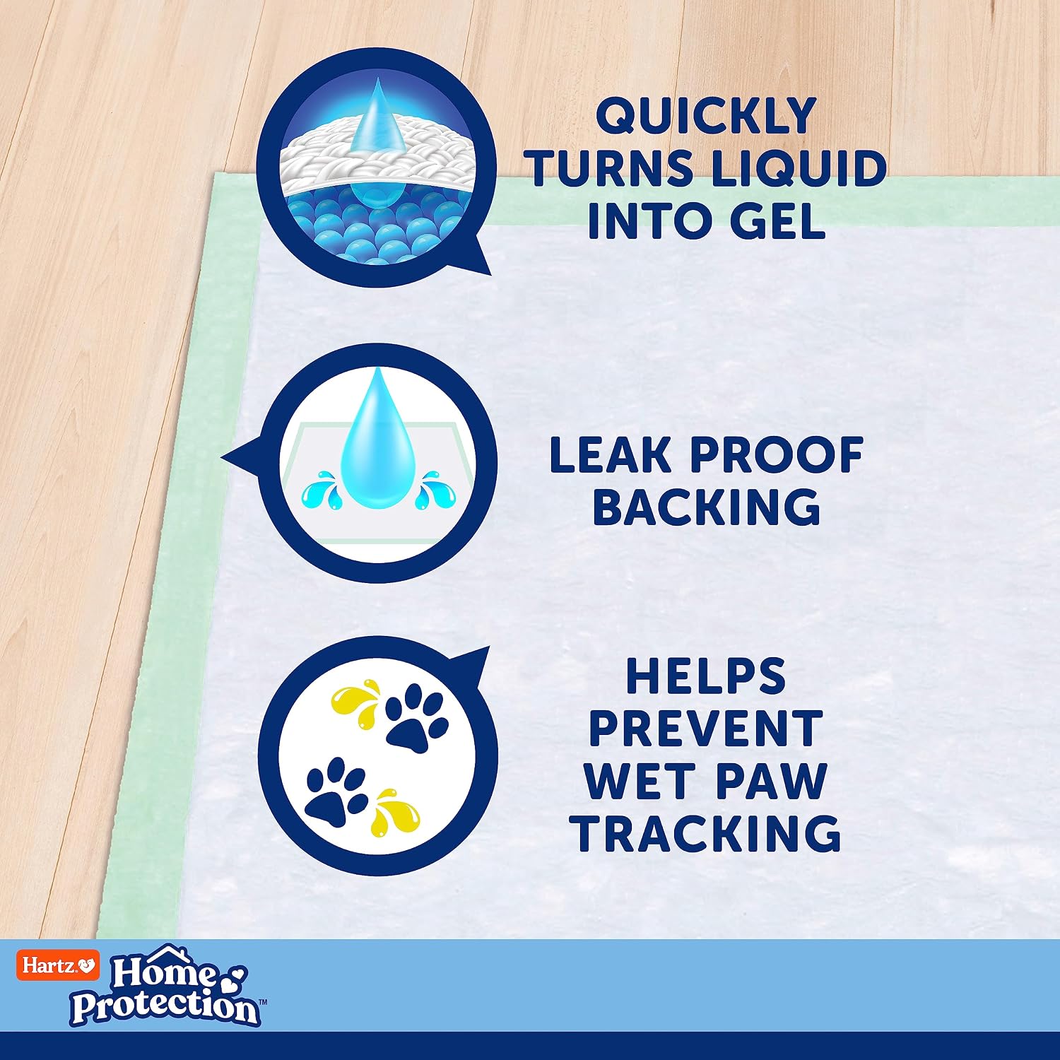 Hartz Home Protection Super Absorbent Odor Eliminating No Leaks Dog Pads, 50 Count