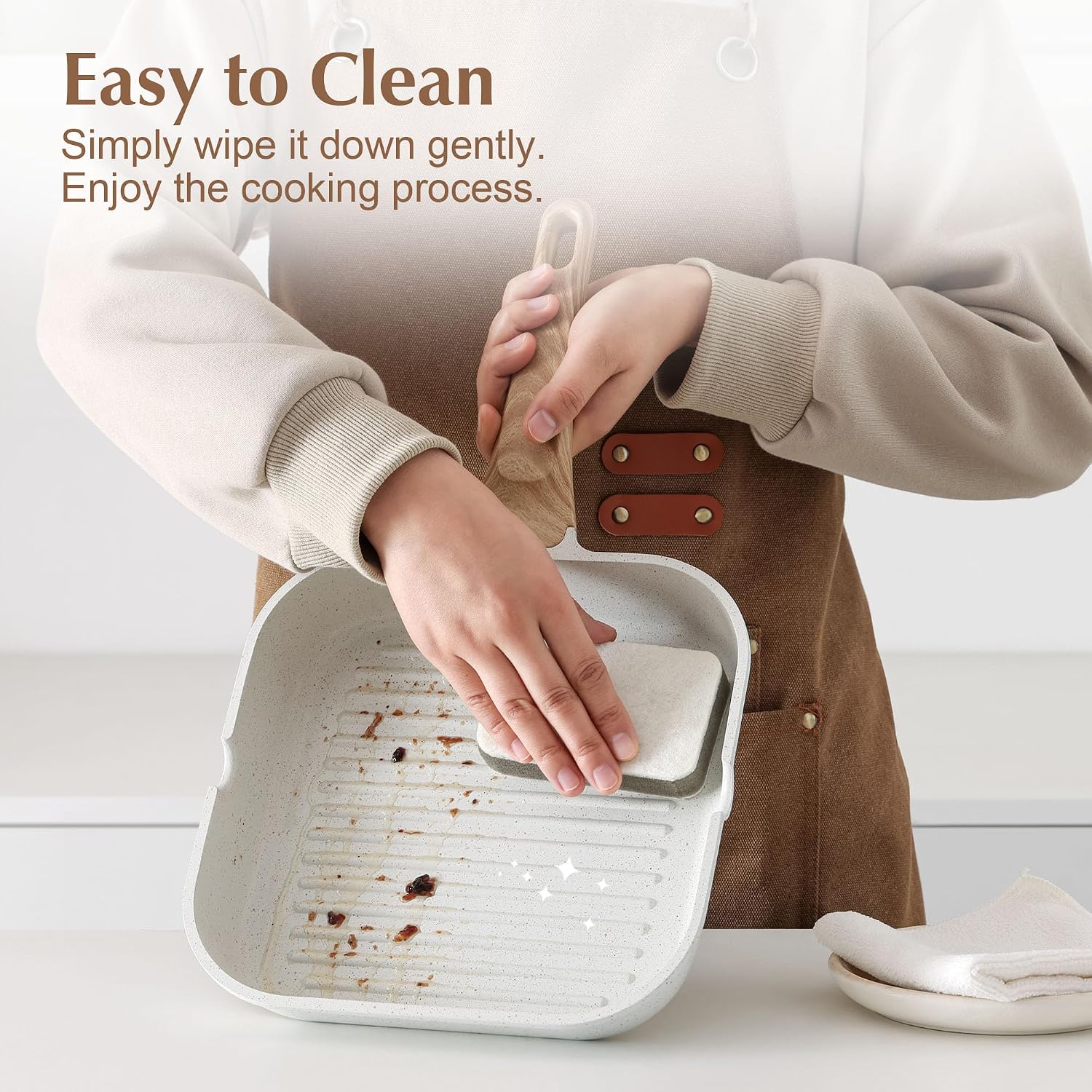 SENSARTE Nonstick Griddle Grill Pan, Pro-Grid Reversible Grill & Griddle Pan, Two Burner Cast Aluminum