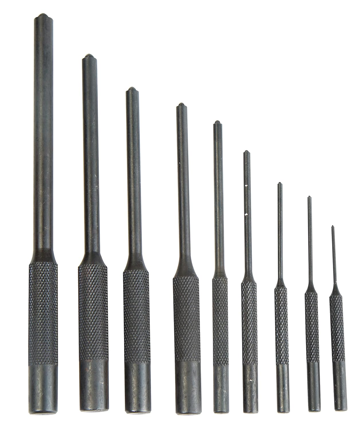 Wheeler Roll Pin Punch Set with 9 Steel Punches, Labeled Rollup Storage Bag for Firearm Maintenance and Gunsmithing