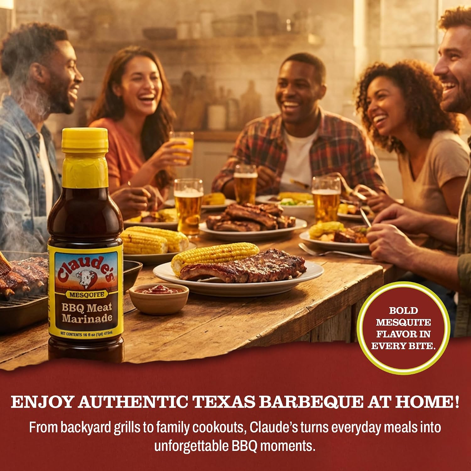 Claude's BBQ Brisket Marinade Sauce, Gluten Free Texas Style, 128 oz | Restaurant-size gallon of smoky Texas tenderizing brisket marinade - all natural & gluten free.