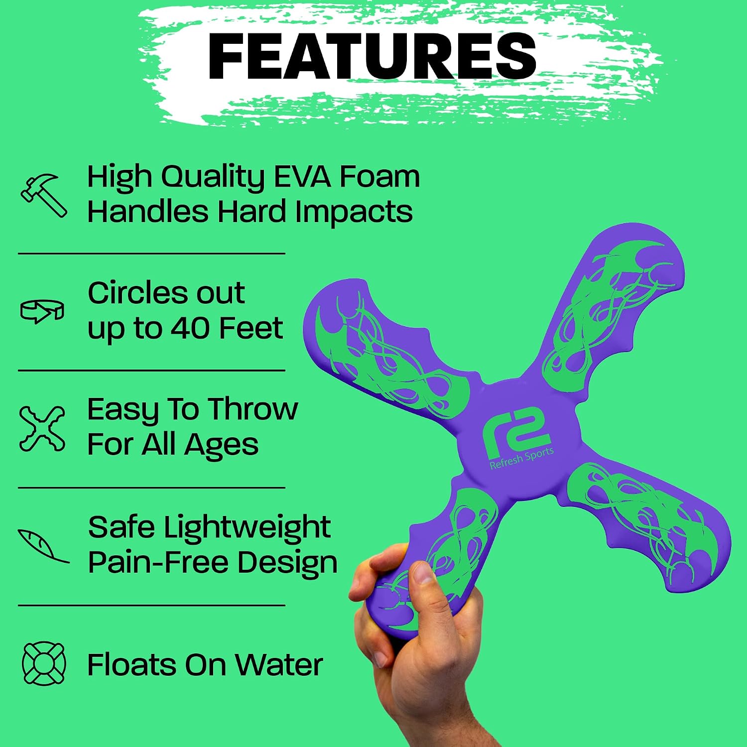 Boomerang for Kids - Fun & Easy To Use - Toys for Ages 8-13 - Birthday Gifts for Kids 5 6 7 8 9 10 Year Old Boy Gift - Best Outdoor Summer Gifts For